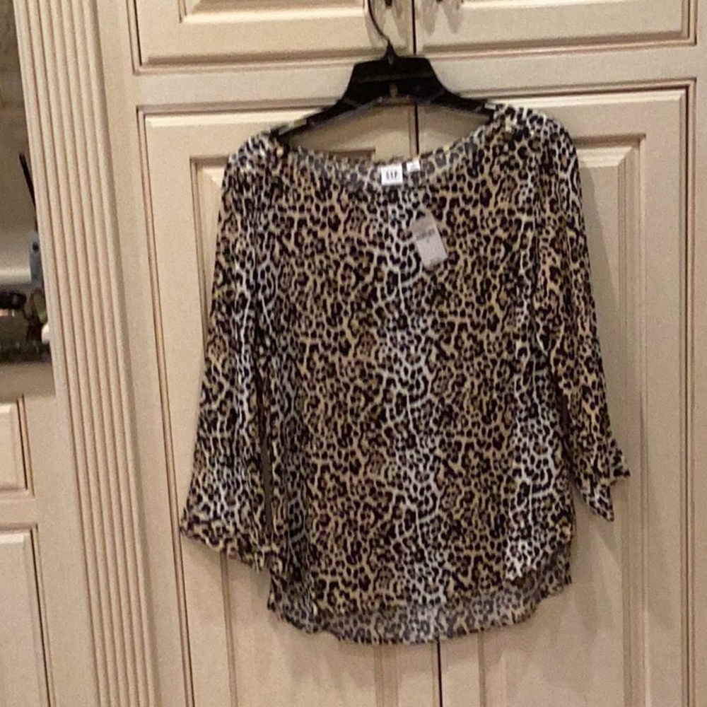 Leopard print, 3/4 sleeve, size XS